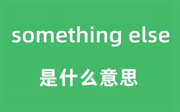 something else是甚么意义,中文翻译是甚么