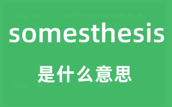 somesthesis是甚么意义,somesthesis怎样读,中文翻译是甚么