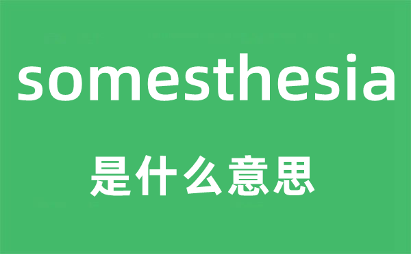 somesthesia是甚么意义,somesthesia怎样读,中文翻译是甚么