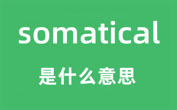 somatical是甚么意义,somatical怎样读,中文翻译是甚么