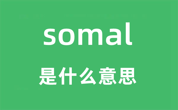 somal是甚么意义,somal怎样读,中文翻译是甚么