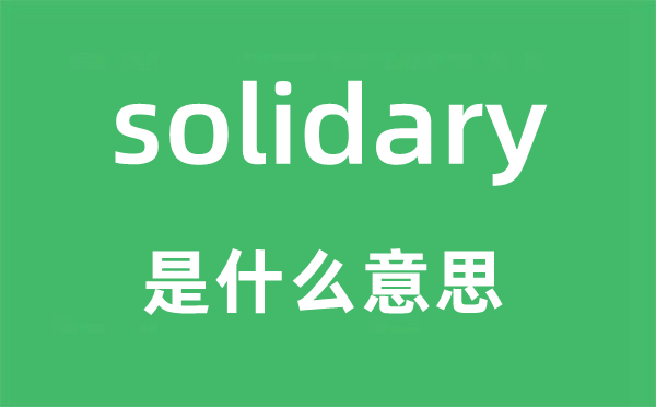 solidary是甚么意义,solidary怎样读,中文翻译是甚么