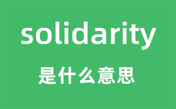 solidarity是甚么意义,solidarity怎样读,中文翻译是甚么