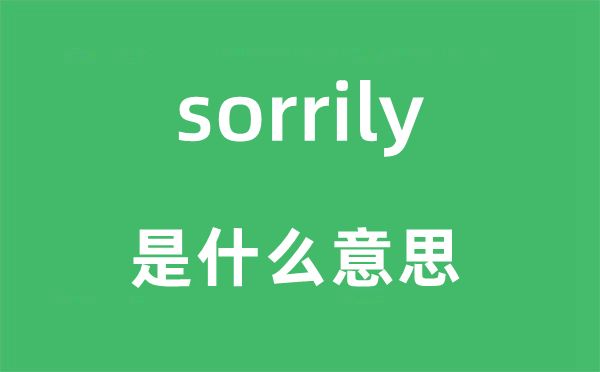 sorrily是甚么意义,sorrily怎样读,中文翻译是甚么