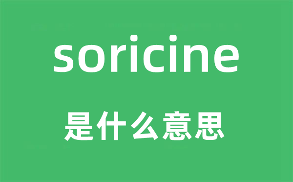 soricine是甚么意义,soricine怎样读,中文翻译是甚么