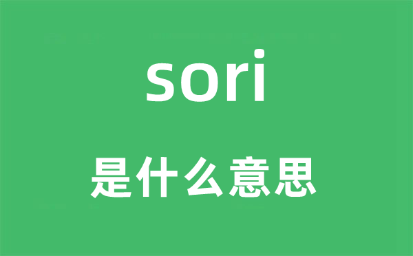 sori是甚么意义,sori怎样读,中文翻译是甚么