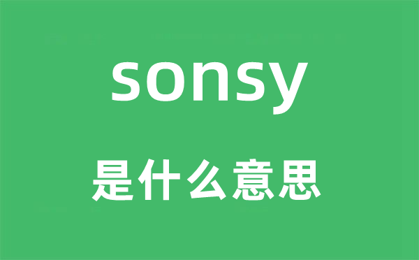 sonsy是甚么意义,sonsy怎样读,中文翻译是甚么