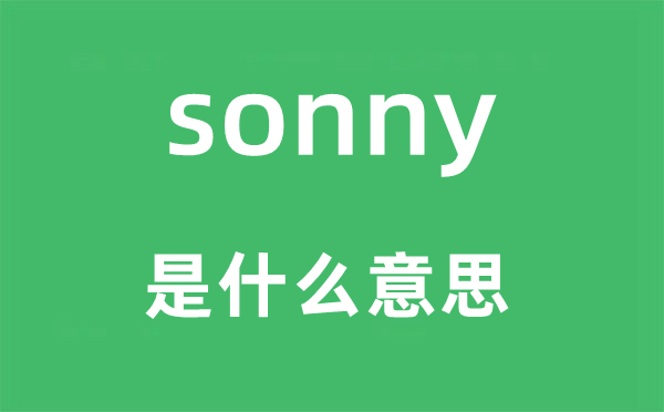 sonny是甚么意义,sonny怎样读,中文翻译是甚么