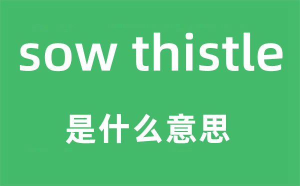 sow thistle是甚么意义,中文翻译是甚么