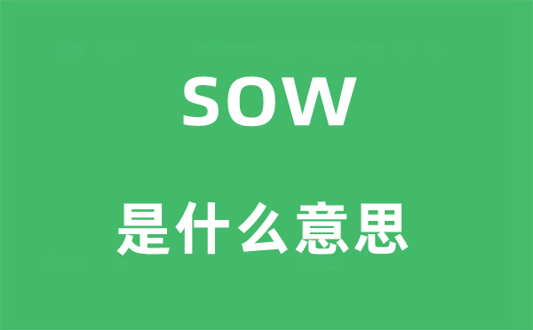 sow是甚么意义,sow怎样读,中文翻译是甚么