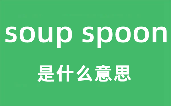 soup spoon是甚么意义,中文翻译是甚么