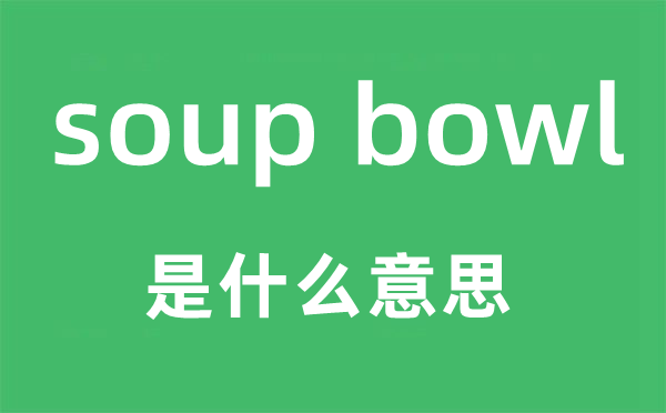soup bowl是甚么意义,中文翻译是甚么