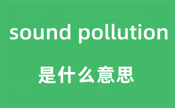 sound pollution是甚么意义,中文翻译是甚么