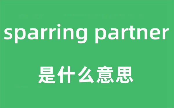 sparring partner是甚么意义,中文翻译是甚么