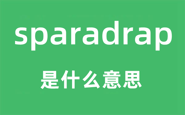 sparadrap是甚么意义,sparadrap怎样读,中文翻译是甚么