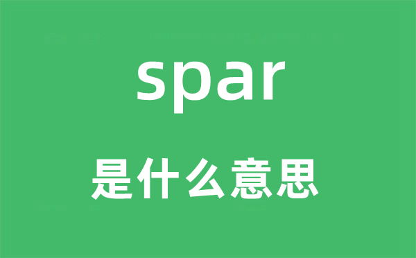 spar是甚么意义,spar怎样读,中文翻译是甚么