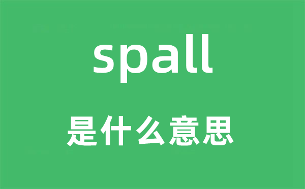 spall是甚么意义,spall怎样读,中文翻译是甚么