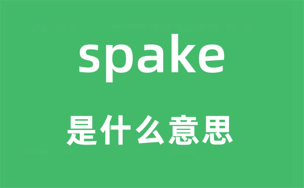 spake是甚么意义,spake怎样读,中文翻译是甚么