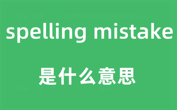 spelling mistake是甚么意义,中文翻译是甚么