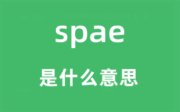 spae是甚么意义,spae怎样读,中文翻译是甚么