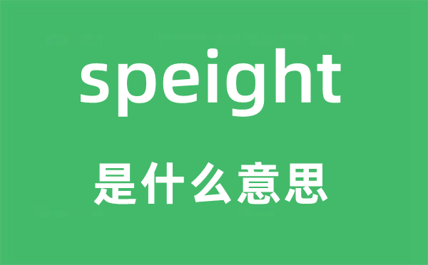 speight是甚么意义,speight怎样读,中文翻译是甚么