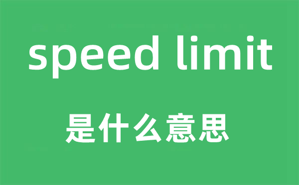 speed limit是甚么意义,中文翻译是甚么