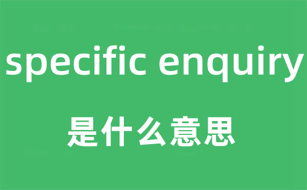 specific enquiry是甚么意义,中文翻译是甚么