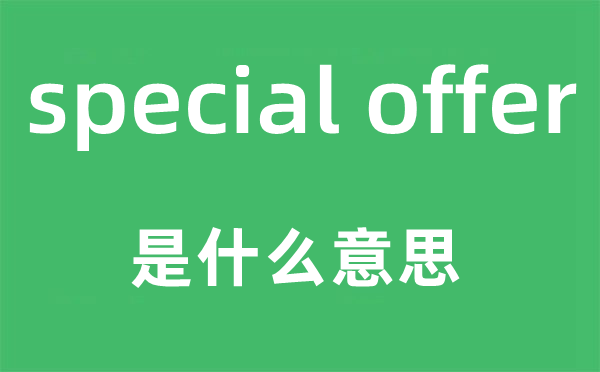 special offer是甚么意义,中文翻译是甚么