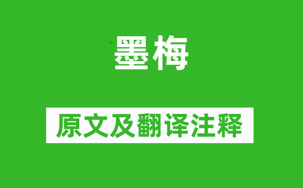 张嵲《墨梅》原文及翻译正文,诗意诠释