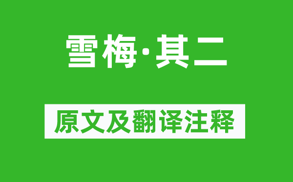 卢钺《雪梅·其二》原文及翻译正文,诗意诠释