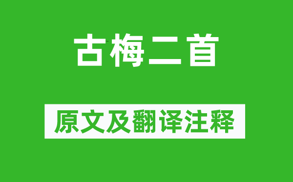 萧德藻《古梅二首》原文及翻译正文,诗意诠释