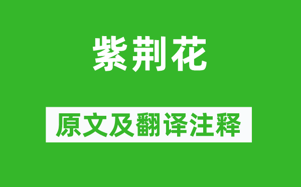 方回《紫荆花》原文及翻译正文,诗意诠释