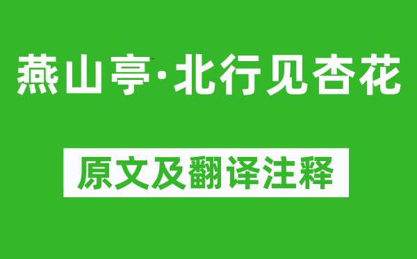 赵佶《燕山亭·北行见杏花》原文及翻译正文,诗意诠释