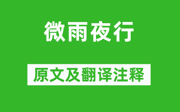 白居易《微雨夜行》原文及翻译正文,诗意诠释