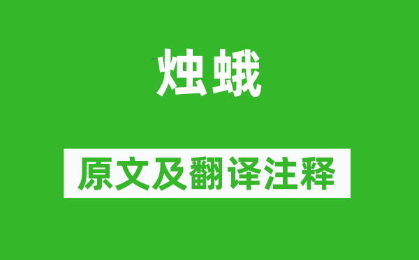 孟郊《烛蛾》原文及翻译正文,诗意诠释