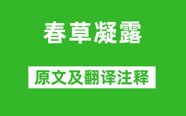 张友正《春草凝露》原文及翻译正文,诗意诠释