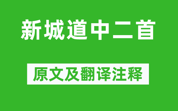 苏轼《新城道中二首》原文及翻译正文,诗意诠释