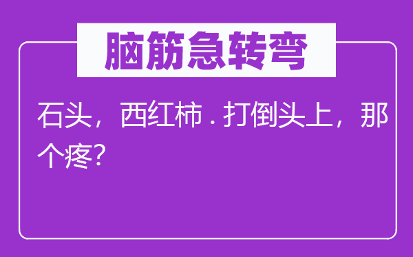 脑子急转弯：石头，西红柿.打垮头上，阿谁疼？