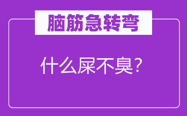 脑子急转弯：甚么屎不臭？