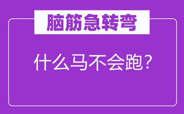 脑子急转弯：甚么马不会跑？