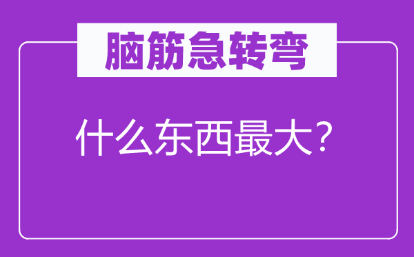 脑子急转弯：甚么东西最大？