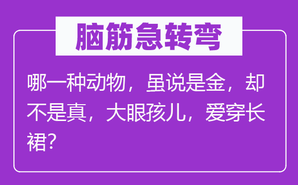 脑子急转弯：哪种植物，虽然说是金，却不是真，大眼孩儿，爱穿长裙？