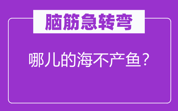 脑子急转弯：哪儿的海不产鱼？