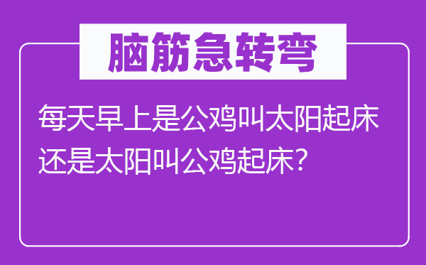 脑子急转弯：天天早上是公鸡叫太阳起床仍是太阳叫公鸡起床？