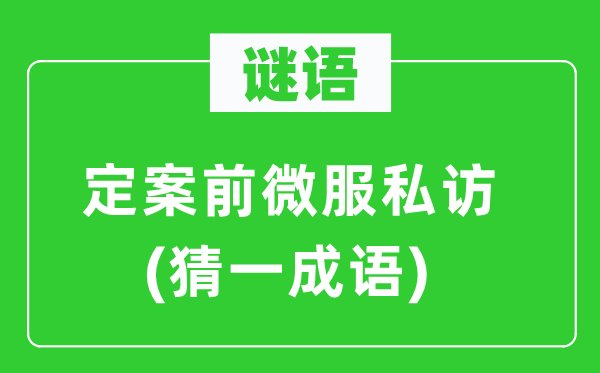 谜语:定案前微服私访(猜一针言)