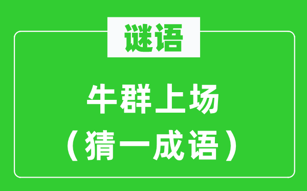 谜语：牛群上场（猜一针言）
