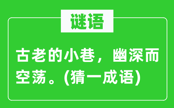 谜语：陈旧的冷巷，幽邃而空荡。　(猜一针言)
