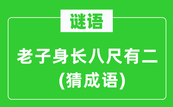 谜语:老子身长八尺有二(猜针言)