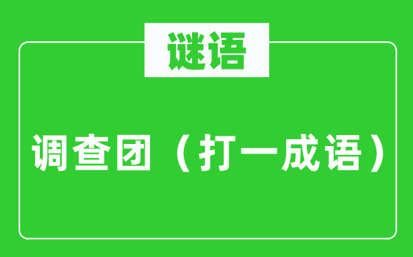 谜语：查询拜访团（打一针言）