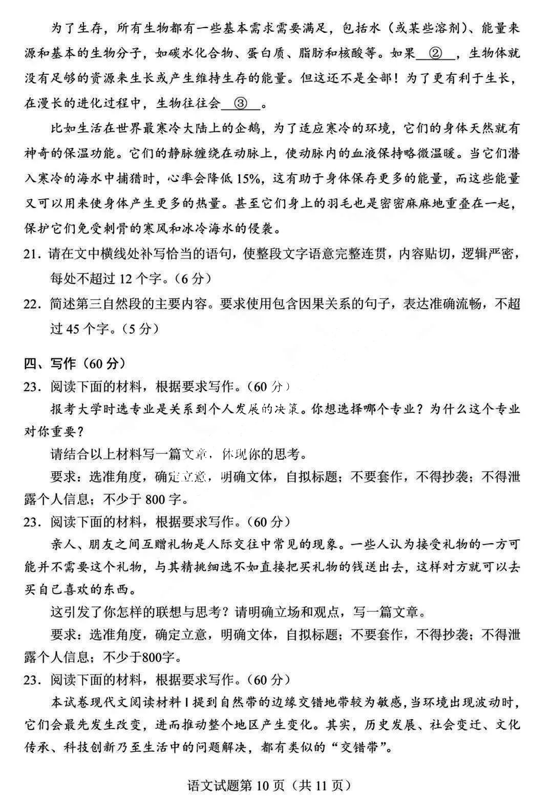 新高考2024年九省联考语文试卷及谜底剖析